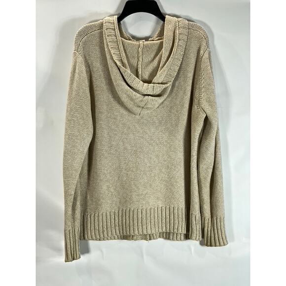 GUIDE SERIES Women's Beige Button Down Ribbed Hooded Sweater SZ 1X - Picture 2 of 13
